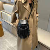 Weiyinxing Tassel Women Crossbody Bag For Women Simple Design Phone Purse Pu Leather Luxury Handbag Mini Bag Flap Messenger Bag Sac