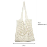 Weiyinxing Knitted Handbags Female Large Capacity Totes Women's Shoulder Bag Summer Beach Bag Purses Casual Hollow Woven Shopping