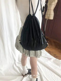 Weiyinxing Silk Drawstring Backpack Strap Design 2024 Winter Korean Fashion Backpacks Lady Big Back Pack
