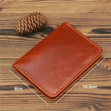 Weiyinxing Leather Credit Card Holder Vintage Small Wallet for Credit Cards Case and Driver License Vintage Style Gift for Men