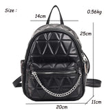 weiyinxing Women Designer Leather Backpacks Sac A Dos Chain Luxury Fashion High Quality Small Backpack for Teenage Girls Mochila Rucksack