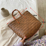 Weiyinxing Straw Bag Summer Handmade Beach Bag Large Capacity Shoulder Bag Vacation Rattan Totes Outdoors Seaside Handbag Bolsas