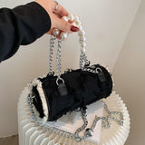 Weiyinxing Elegant Tassel Women Shoulder Bag Beading Chains Top Handle Bags Fashion 2023 Ladies Concise Hot Sale Bucket Bolso Mujer
