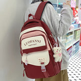 Weiyinxing Women Cute Purple Waterproof School Bag Lady Nylon College Backpack Female Travel Bag Girl Book Harajuku Laptop Backpack Fashion
