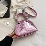 Weiyinxing Silver Shell Evening Clutch Bag Designer Crocodile Pattern Shoulder Bag For Women Party Wedding Handbag Purse Crossbody Bag