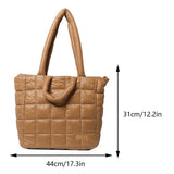 Weiyinxing Large Tote Padded Handbags Designer Quilted Women Shoulder Bags Luxury Nylon Down Cotton Crossbody Bag Winter Purse 2024