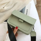 Weiyinxing Messenger Bag 2024 New Trendy Wide Shoulder Strap/chain Small Square Bag Retro Casual Simple Flap Crossbody Bag for Women