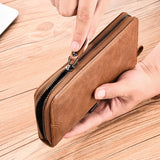 Weiyinxing Men's Long Zipper Wallet High Quality Pu Leather Wallet for Men RFID Blocking Business Clutch Bag Credit Card Holder Purse Man