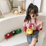 Weiyinxing Leather Baby Girls Shoulder Bags Cute Heart Children's Mini Crossbody Bag Fashion Kids Chain Coin Purse Handbags Wallet