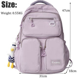 Weiyinxing New Waterproof Nylon Backpack Casual Big Capacity Woman Rucksack Multi-pocket College Student Book Bagpack Schoolbag