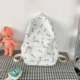 Weiyinxing Student School Backpack Floral White School Bags for Teenage Girls Cute Women's Backpack Brand Book Bag Nylon Rucksack