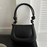 Weiyinxing Solid Color Saddle Bag High Quality Leather Shoulder Bags for Women Y2K Simple Ladies Crossbody Bag Designer Hobos Handbag