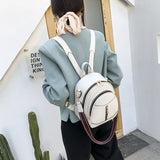 Weiyinxing Women Backpacks PU Leather Teenage Girls Schoolbags Ladies Shoulder Bags small Fashion Pearl Tassel Female Book Bag Daypack