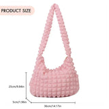 Weiyinxing Padded Crossbody Bag for Women 2024 Pleated Bubbles Cloud Shoulder Bags Large Bucket Tote Designer Bag Ruched Handbags