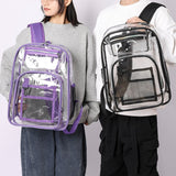 Weiyinxing Women's Backpack Clear Backpack Heavy Duty Transparent PVC Backpack with Reinforced Strap for teenagers School Bag mochila