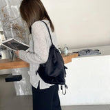 Weiyinxing Silk Drawstring Backpack Strap Design 2024 Winter Korean Fashion Backpacks Lady Big Back Pack