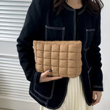 Weiyinxing Cotton Square Small Makeup Pouch Winter Quilted Padded Puffer Cosmetic Bag Nylon Puffy Mini Storage Bag Travel Toiletry Bag