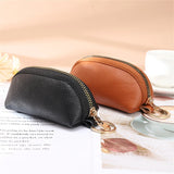 Weiyinxing Leather Key Holder Organizer Pouch Men Women Car Key Wallet House Keychain Housekeeper Key Case Zipper Bag Mini Card Bag