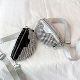 Weiyinxing Crossbody Bags for Women Fanny Waist Bag Casual Zipper Shiny Chest Phone Pack Lady Shoulder Bags Small Wallet Bolsas