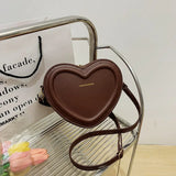 Weiyinxing 2024 Fashion Heart-shaped Lovely Shoulder Bags for Women PU Leather Female Crossbody Bags Vintage Casual Hand Bags