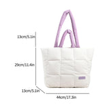 Weiyinxing Large Tote Padded Handbags Designer Quilted Women Shoulder Bags Luxury Nylon Down Cotton Crossbody Bag Winter Purse 2024