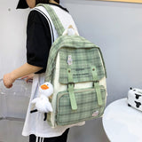 Weiyinxing Set Women Backpack Harajuku Nylon School Bags For Teenage Girls Boys Kawaii College Student Kids Book Bagpack Laptop Rucksack