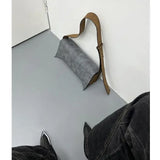 Weiyinxing Leather Three-dimensional Square Waste Soil Gray Brown Brush Color Single Shoulder/crossbody Bag Spicy Girl Y2k Bag