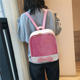 Weiyinxing Contrast Sweet Y2k Bow Backpack Students Casual Kawaii Cute Schoolbags Women Transparent Backpacks Preppy Ita Bag