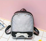 Weiyinxing Contrast Sweet Y2k Bow Backpack Students Casual Kawaii Cute Schoolbags Women Transparent Backpacks Preppy Ita Bag