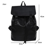 weiyinxing Leather Backpack Women Fashion Large Drawstring Rucksack Travel Bag Mochilas Black Backpacks for School Teenagers Girls