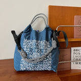 Weiyinxing Embroidery Women Shoulder Bag Designer Eco Bags for Women Rope Handle Handbags Drawstring Bag Reusable Shopper Tote