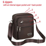 Weiyinxing Men Nylon Shoulder Bag Messenger Bag Casual Waterproof Nylon Zipper Pocket Handbag Fashion Tote Travel Male Crossbody Bags