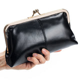 Weiyinxing Leather Long Women Wallet Retro Texture Hasp Clutch Mobile Phone Bag Large Capacity Women Coin Purse Card Holders Handbag