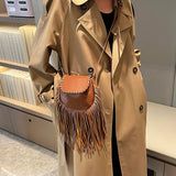 Weiyinxing Tassel Women Crossbody Bag For Women Simple Design Phone Purse Pu Leather Luxury Handbag Mini Bag Flap Messenger Bag Sac