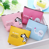 Weiyinxing Animals Soft PU Coin Purse Women Bag Zipper Wallet Key Coin Storage Bag Zebra Elephant Kawaii Mini Pouch ID Card Holders