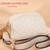 Weiyinxing Women Luxury Brand Shoulder Bags Woven Wide Shoulder Strap Handbags Fashion Lozenge Genuine Leather Female Messenger Bag Wallet