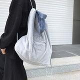 Weiyinxing 2024 Autumn/Winter Bundle Pocket Drawstring Backpack Plush Portable Shoulder Bag Unisex Lightweight Travel Backpack