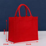 Weiyinxing Linen Shopper Bag Single Shoulder Handbag Handheld Briefcase Linen Handbag Large Capacity Tote Bag