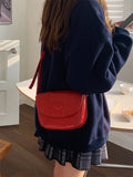 Weiyinxing Retro Oil Waxed Leather Crossbody Bag 2024 Classic Flap Design Red One Shoulder Bag Lady Casual Small Purses