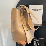 Weiyinxing PU Leather Shoulder Bags for Women 2024 Designer Korean Fashion Female Bucket Handbags Solid Color Crossbody Bags