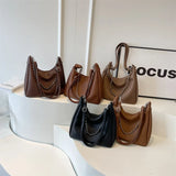 Weiyinxing Retro Belt Design PU Leather Shoulder Bags for Women 2024 Fashion Small Vintage Female Chain Underarm Bag Handbags