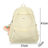 Weiyinxing Cute Laptop Plaid Fashion Teen Female Travel Book Bag Student Trendy Women Lattice College Backpack Girl Leisure School Bag