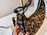 Weiyinxing Contrast Color Bag Women's 2024 New Fashion Leopard Underarm Bag Single Shoulder Oblique Straddle Handbag