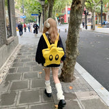 Weiyinxing Sweet Cool Star Y2k Backpack Women Harajuku Pu Leather Chic Backpacks Schoolbag Female Vintage Yellow Mochila Aesthetic