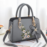 Weiyinxing Flower Handbag For Women PU Leather Shouder Bag Large Capaity Middle-aged Top-handle Bag Shopping Totes Handbag sac