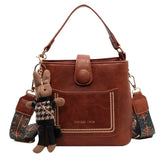 Weiyinxing Simple Small PU Leather Bucket Crossbody Bag for Women 2024 Designer Fashion Lady Luxury Black Shoulder Handbag