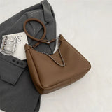 Weiyinxing Retro Belt Design PU Leather Shoulder Bags for Women 2024 Fashion Small Vintage Female Chain Underarm Bag Handbags