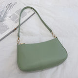 Weiyinxing Solid Color Small PU Leather Shoulder Bags For Women 2024 Summer Simple Underarm Bags And Purses Female Travel Totes