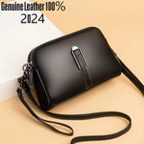 Weiyinxing Spring New Authentic Cowhide Shoulder Bag for Women Famous Designer Soft Leather Crossbody Bags Single Color Retro Wallet