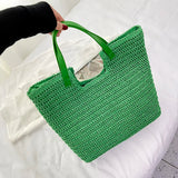 Weiyinxing Design Straw Bag For Women 2024 New Large Capacity Beach Bag Summer Handmade Rattan Woven Shoulder Bag Female Handbag